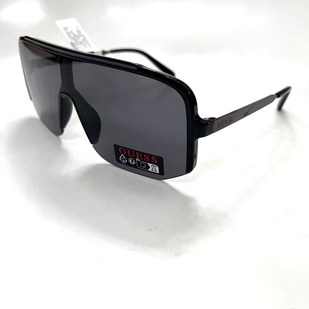 New GUESS Aviator Sunglasses GO00054 Rimless Acetate Black Shield